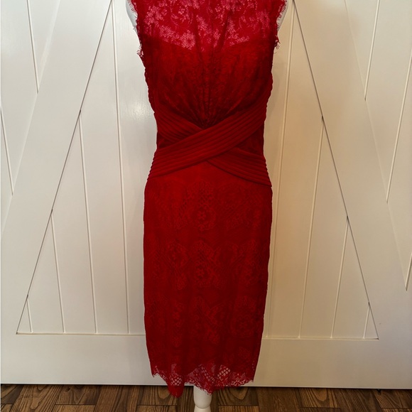 Tadashi Shoji Scarlet Lace Midi Dress - Picture 2 of 11
